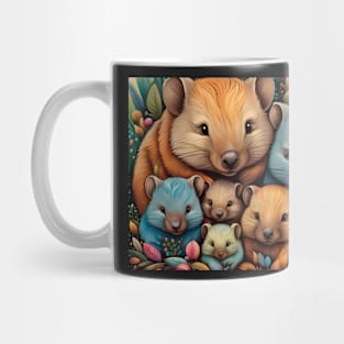 A cute Wombat family Mug